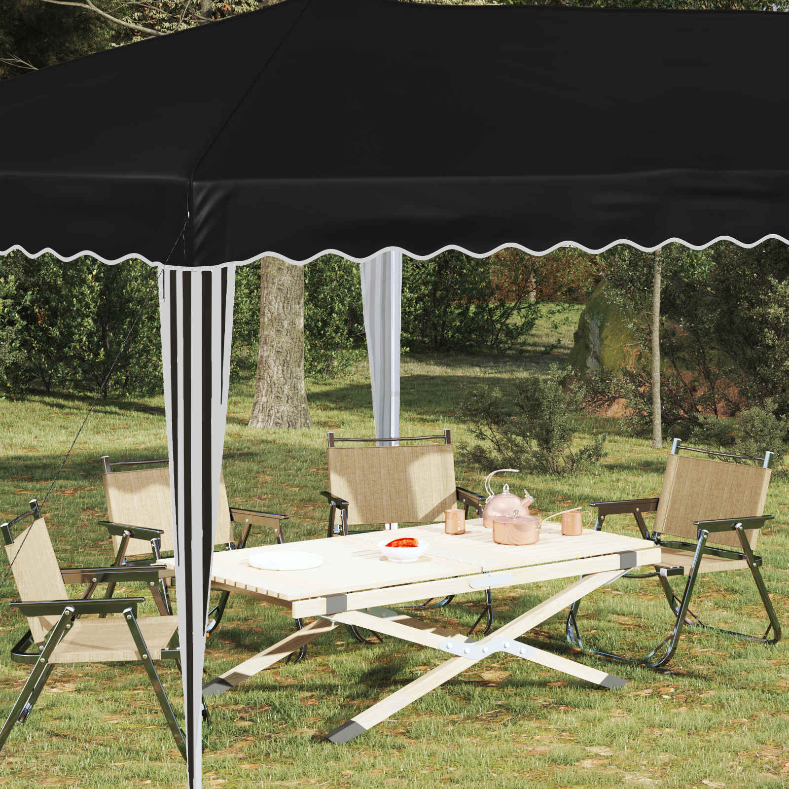 Pop-up Feesttent 575 x 290 x 245 cm Zwart