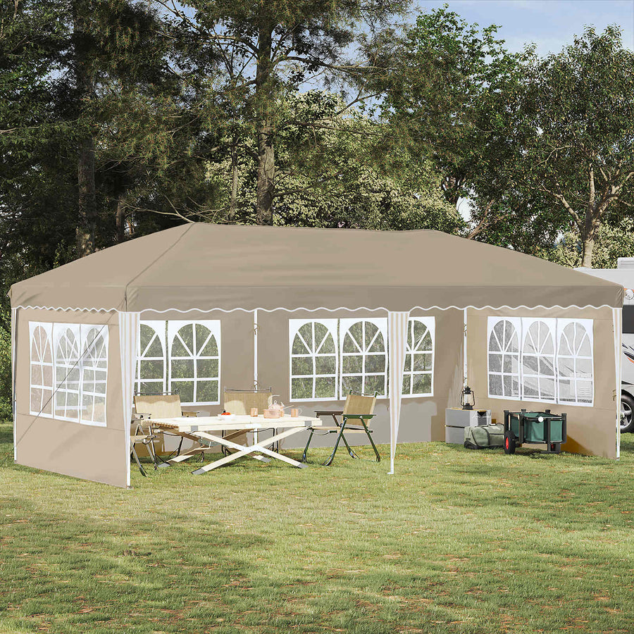 Pop-up Feesttent 575 x 289 x 245 cm Crèmekleurig