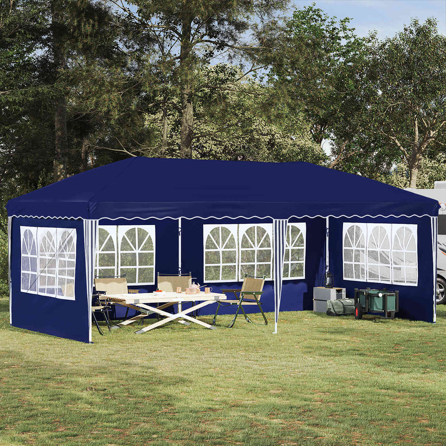 Pop-up Feesttent 575 x 289 x 245 cm Blauw