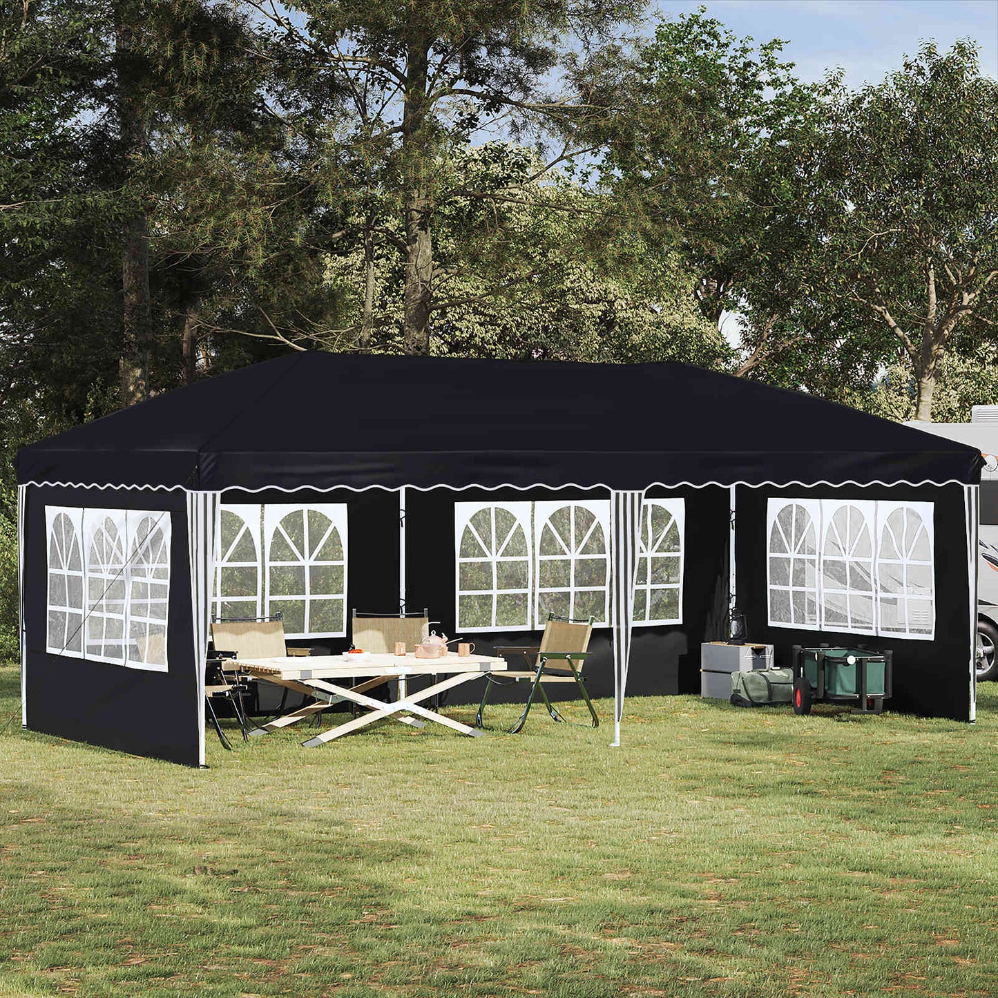 Pop-up Feesttent 575 x 289 x 245 cm Antracietkleurig