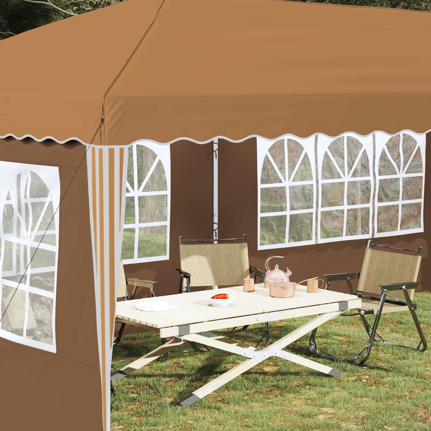 Pop-up Feesttent 575 x 289 x 245 cm Beige