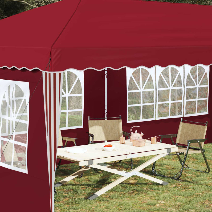 Pop-up Feesttent 575 x 289 x 245 cm Bordeauxrood