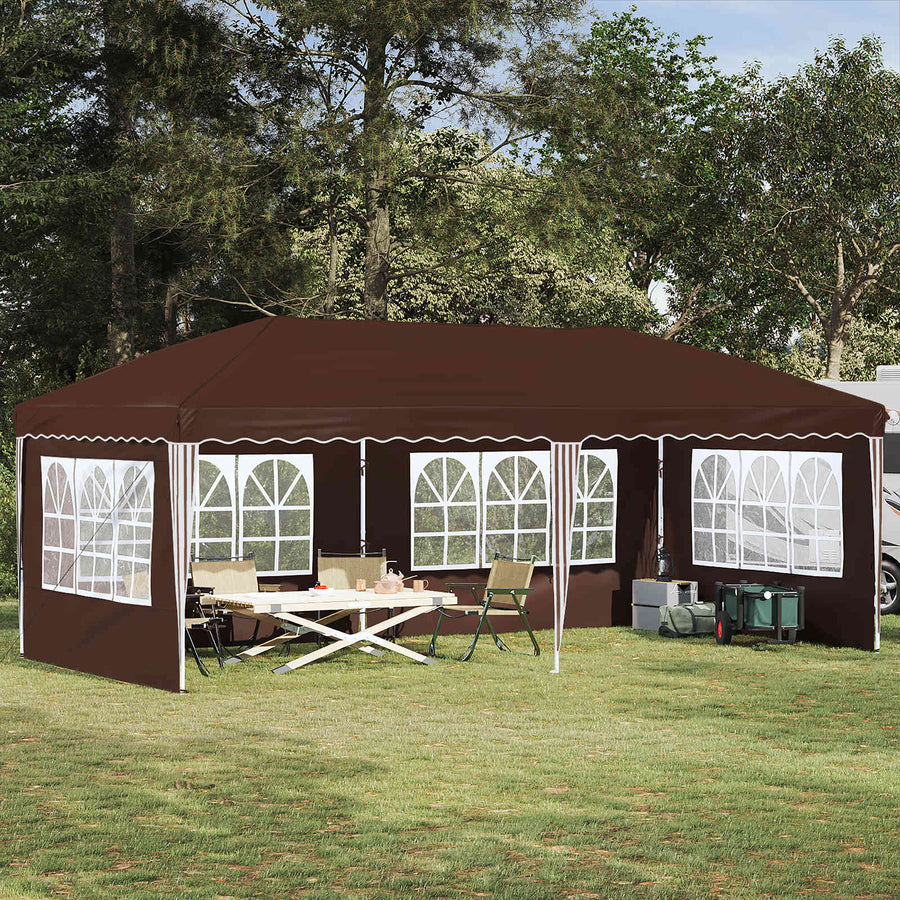 Pop-up Feesttent 575 x 289 x 245 cm Bruin