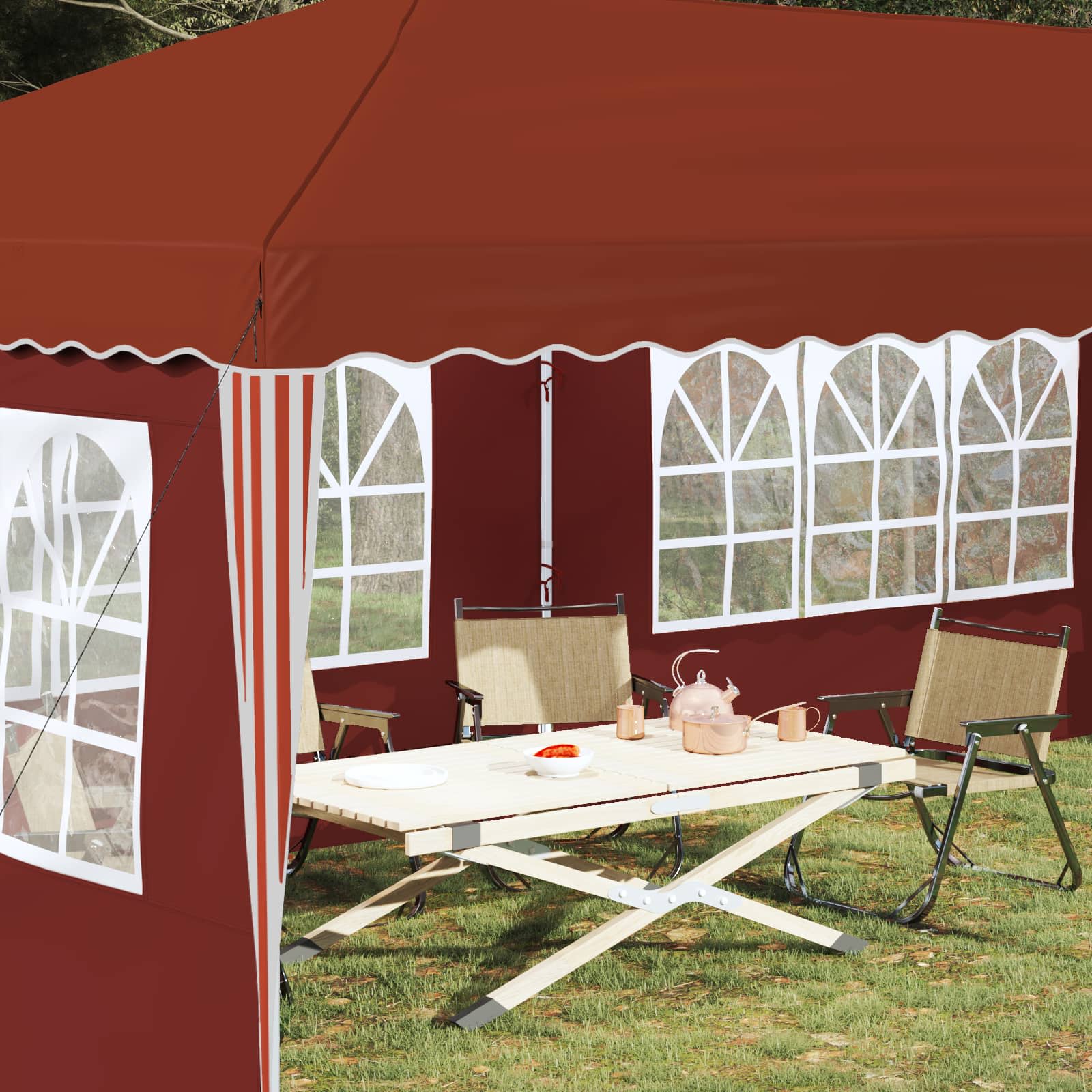 Pop-up Feesttent 575 x 289 x 245 cm Terracotta