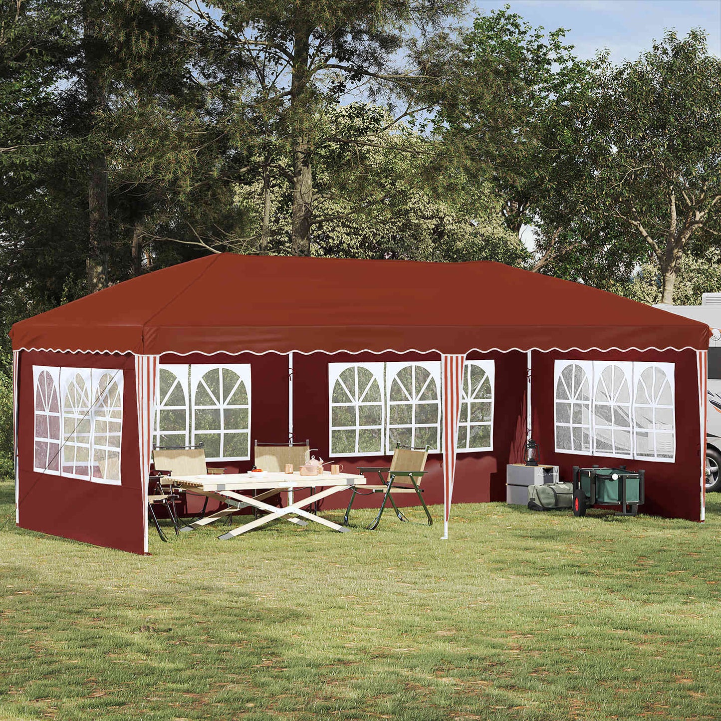 Pop-up Feesttent 575 x 289 x 245 cm Terracotta