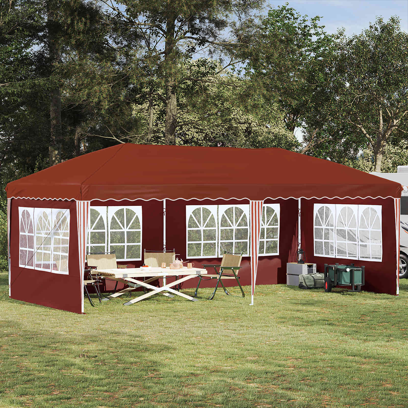 Pop-up Feesttent 575 x 289 x 245 cm Terracotta