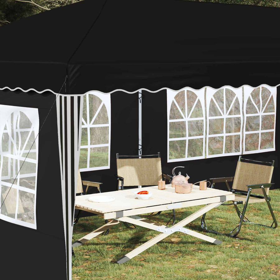 Pop-up Feesttent 575 x 289 x 245 cm Zwart