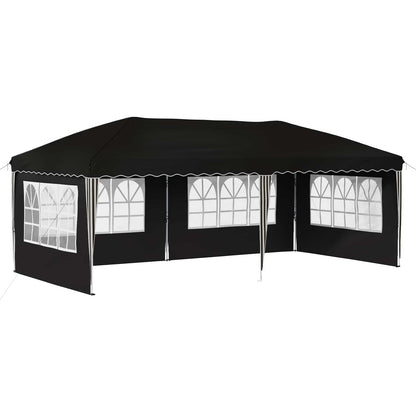 Pop-up Feesttent 575 x 289 x 245 cm Zwart