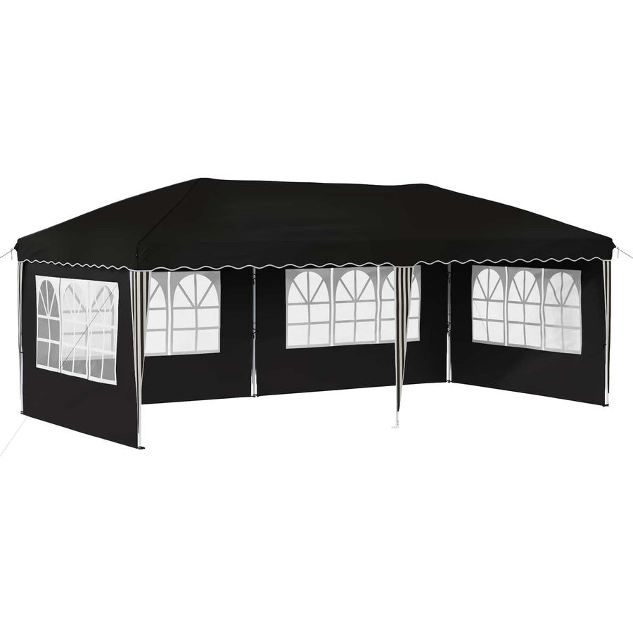 Pop-up Feesttent 575 x 289 x 245 cm Zwart