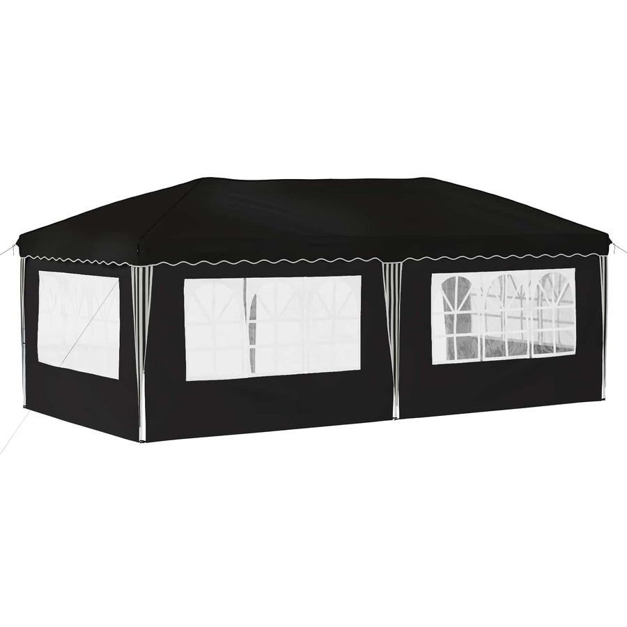 Pop-up Feesttent 575 x 289 x 245 cm Zwart