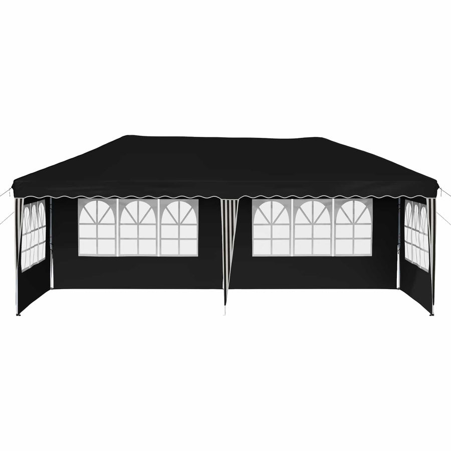 Pop-up Feesttent 575 x 289 x 245 cm Zwart