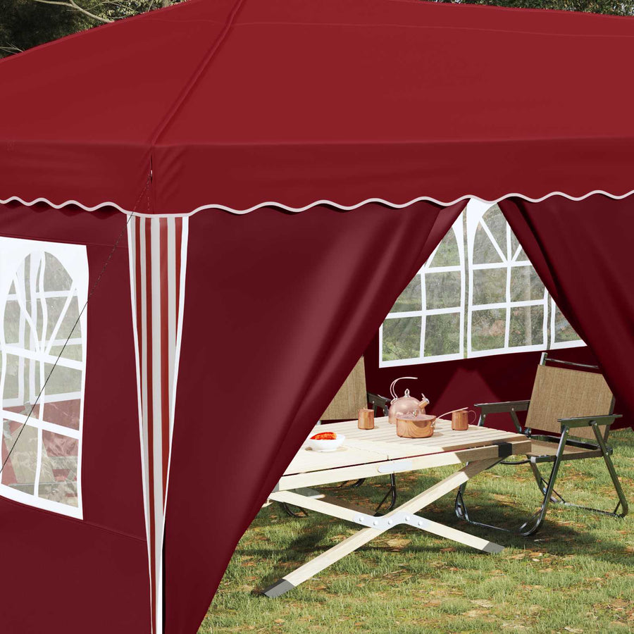 Pop-up Feesttent 575 x 288 x 245 cm Bordeauxrood