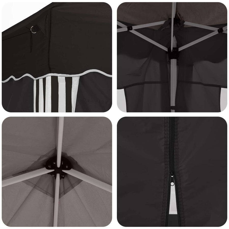 Pop-up Feesttent 575 x 288 x 245 cm Zwart