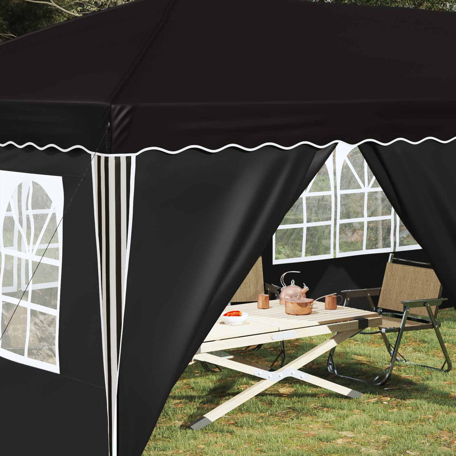 Pop-up Feesttent 575 x 288 x 245 cm Zwart
