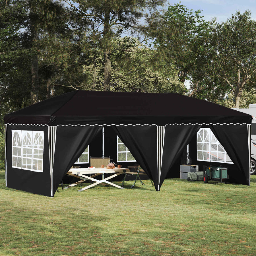 Pop-up Feesttent 575 x 288 x 245 cm Zwart