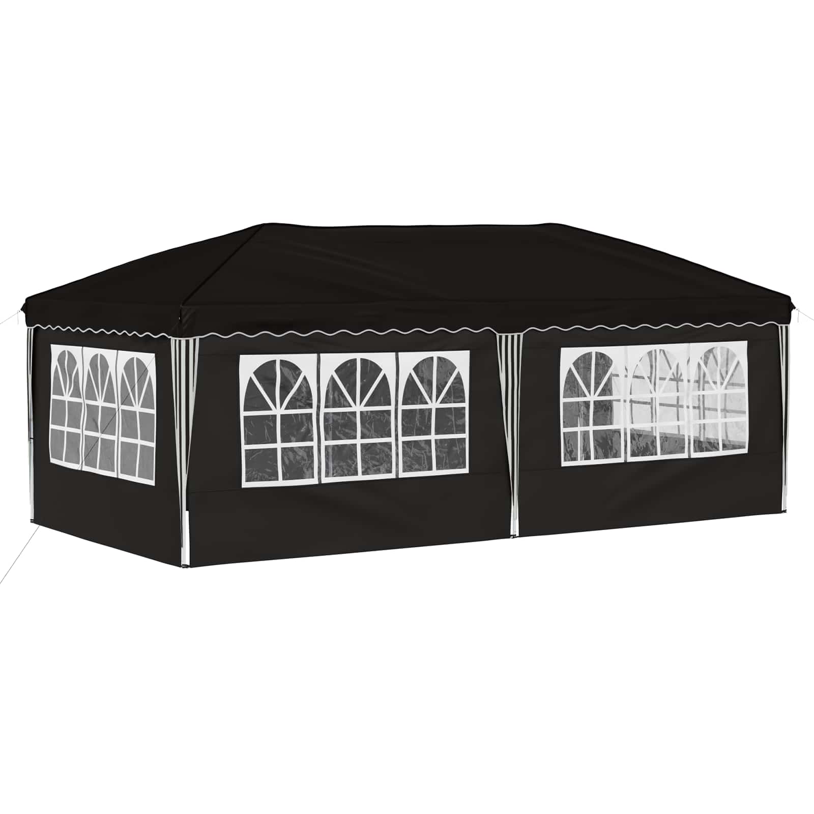 Pop-up Feesttent 575 x 288 x 245 cm Zwart