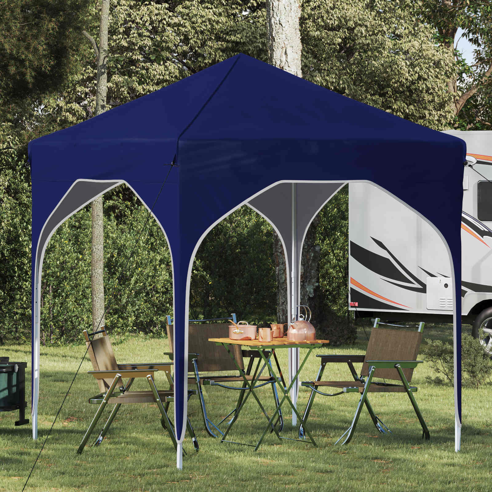 Pop-up Feesttent 194 x 194 x 245 cm Blauw