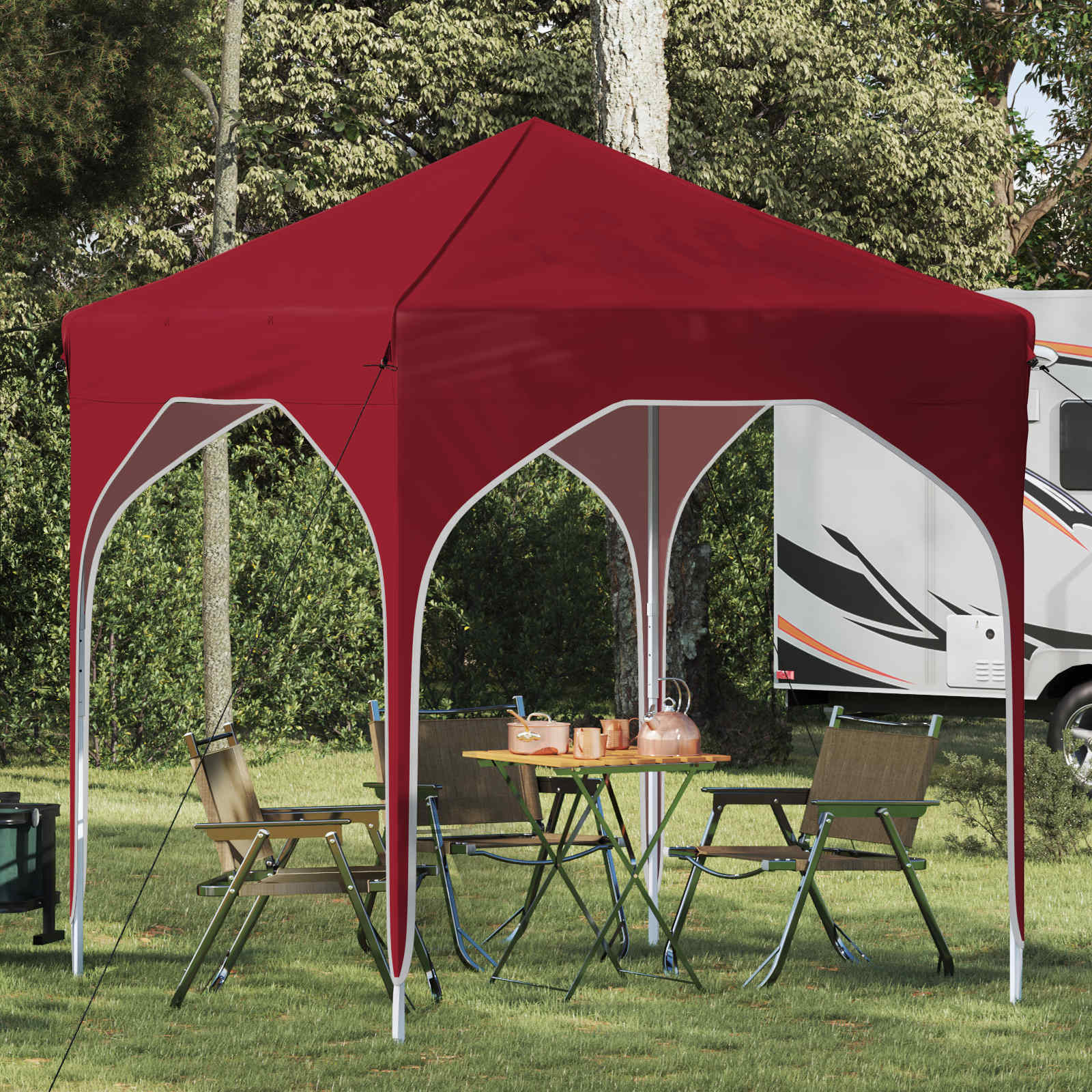 Pop-up Feesttent 194 x 194 x 245 cm Bordeauxrood