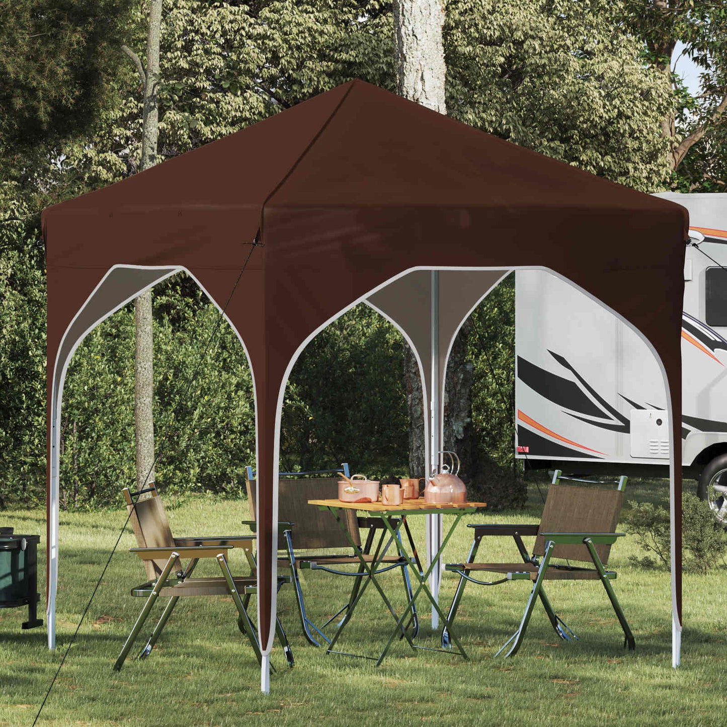 Pop-up Feesttent 194 x 194 x 245 cm Bruin