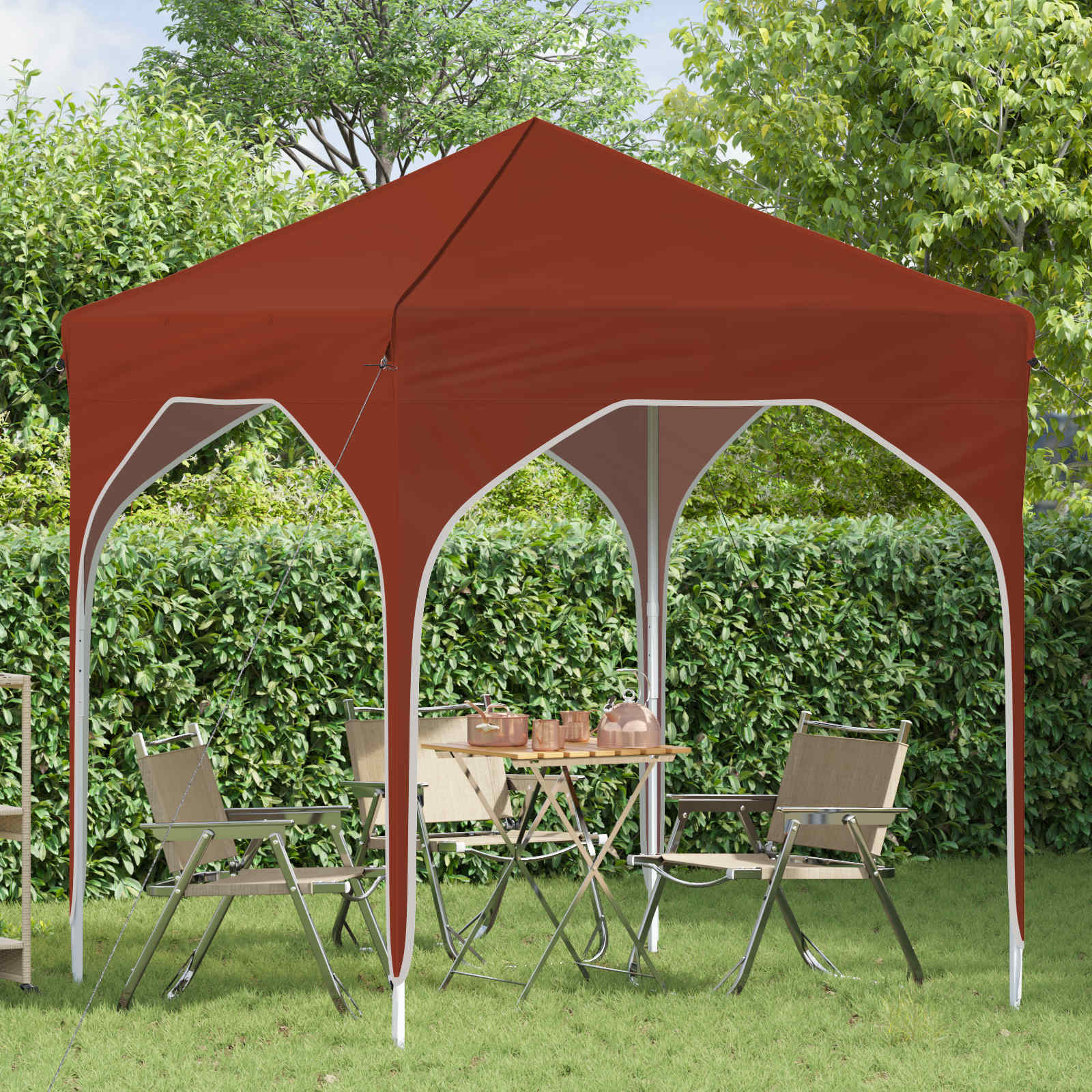 Pop-up Feesttent 194 x 194 x 245 cm Terracotta