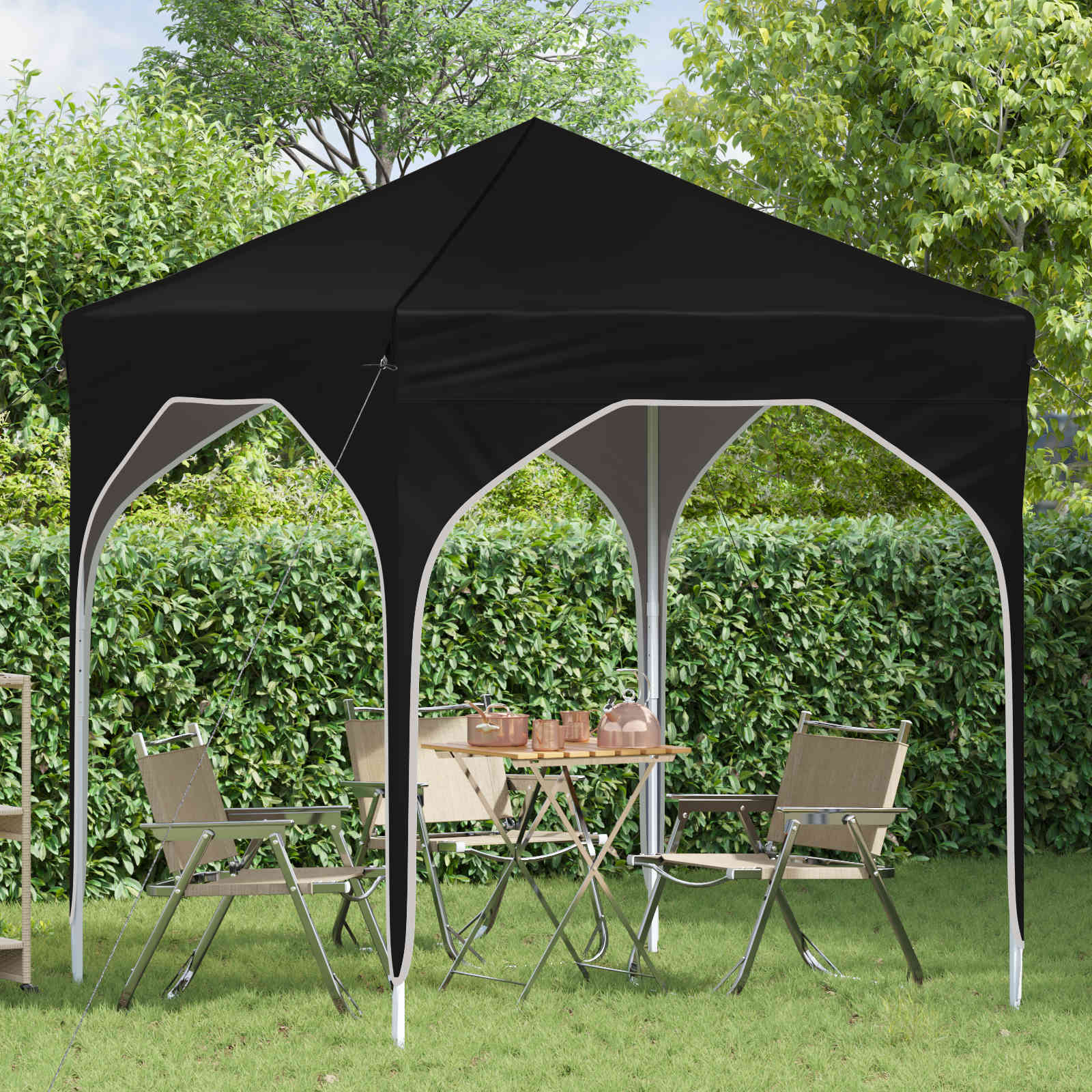 Pop-up Feesttent 194 x 194 x 245 cm Zwart