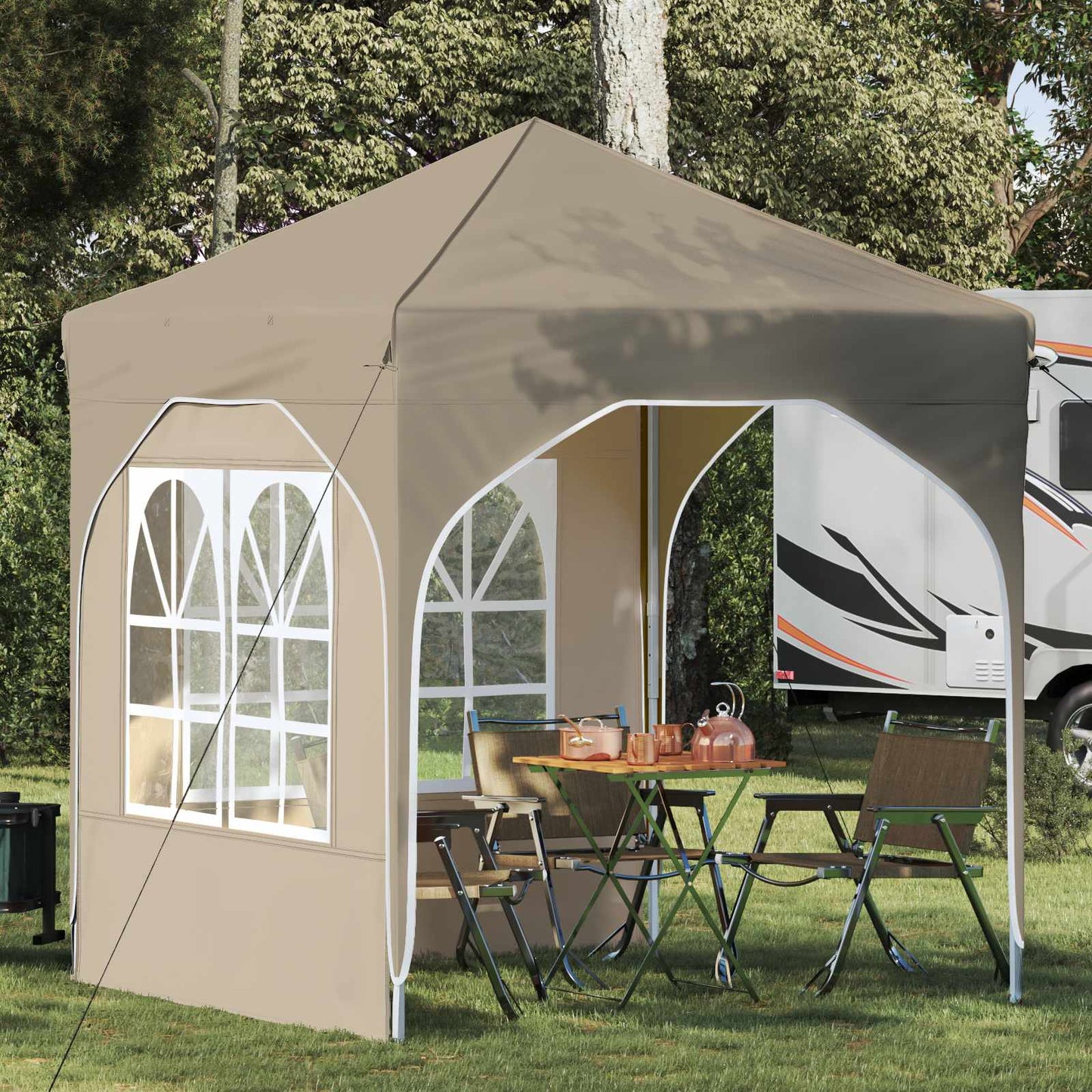 Pop-up Feesttent 192 x 192 x 245 cm Crèmekleurig