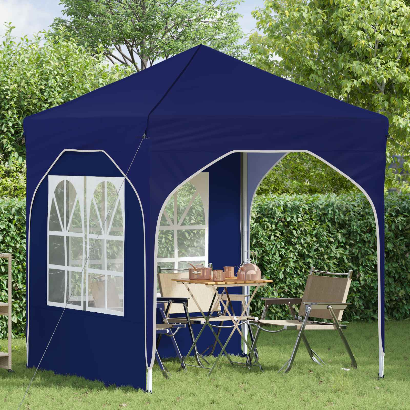 Pop-up Feesttent 192 x 192 x 245 cm Blauw