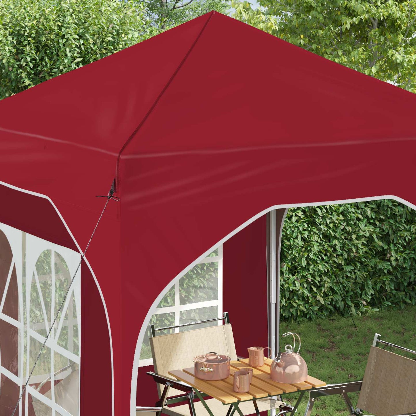 Pop-up Feesttent 192 x 192 x 245 cm Bordeauxrood