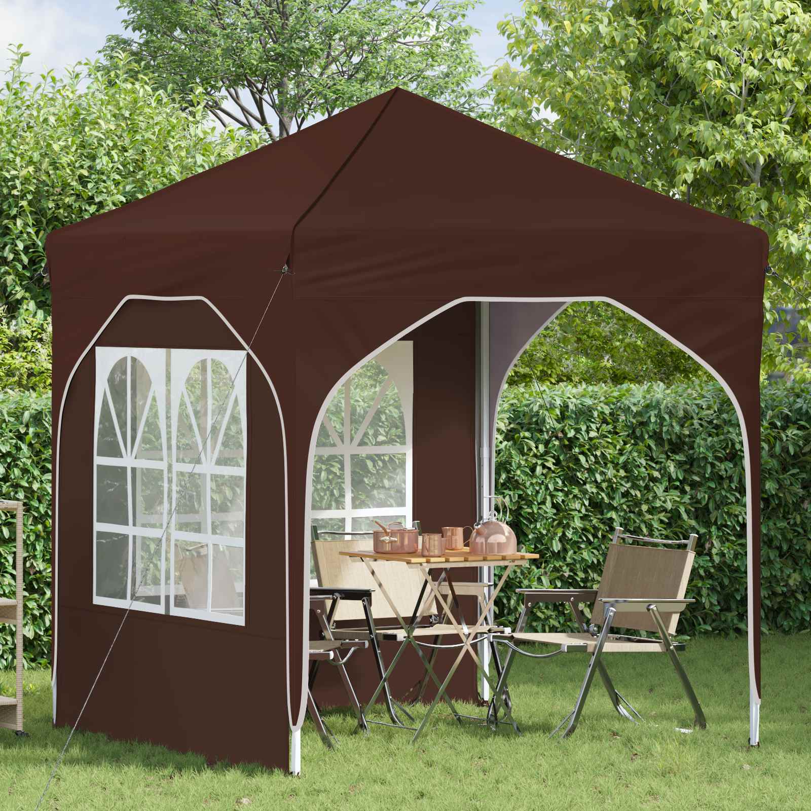 Pop-up Feesttent 192 x 192 x 245 cm Bruin
