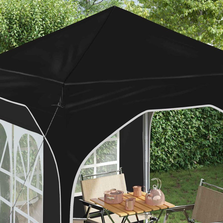 Pop-up Feesttent 192 x 192 x 245 cm Zwart