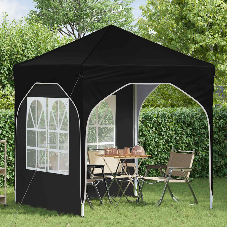 Pop-up Feesttent 192 x 192 x 245 cm Zwart
