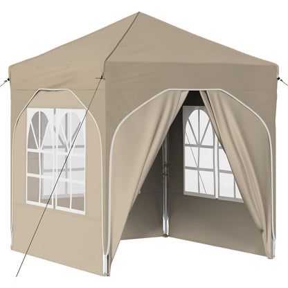 Pop-up Feesttent 192 x 192 x 245 cm Crèmekleurig