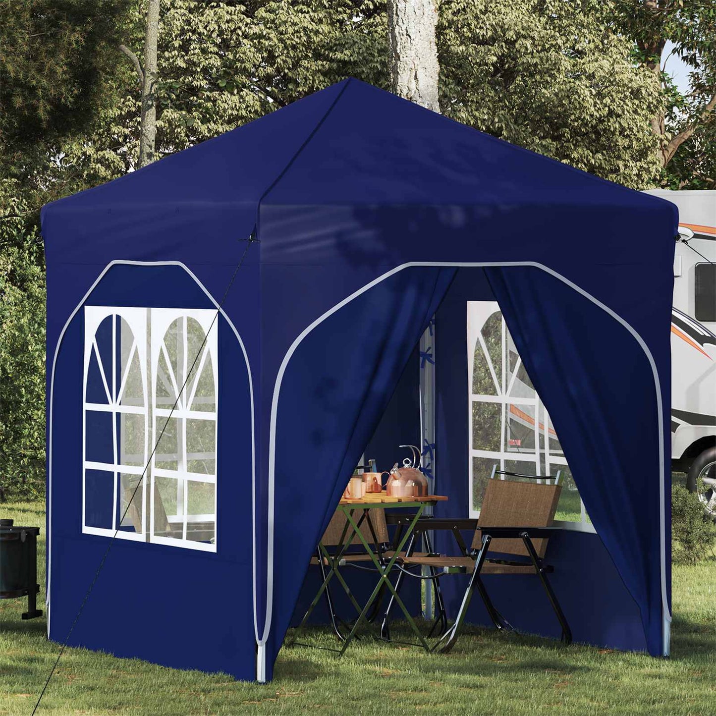 Pop-up Feesttent 192 x 192 x 245 cm Blauw