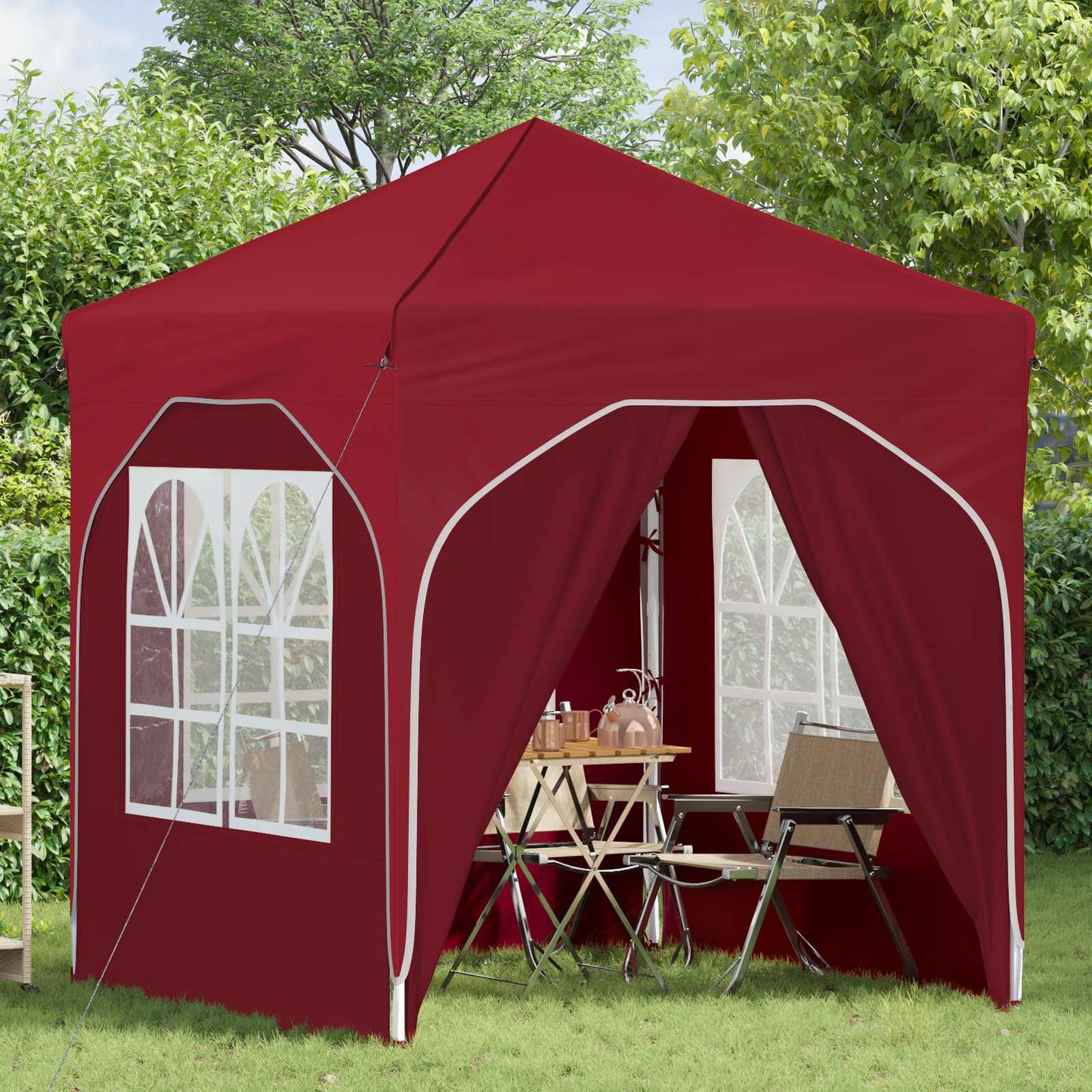 Pop-up Feesttent 192 x 192 x 245 cm Bordeauxrood