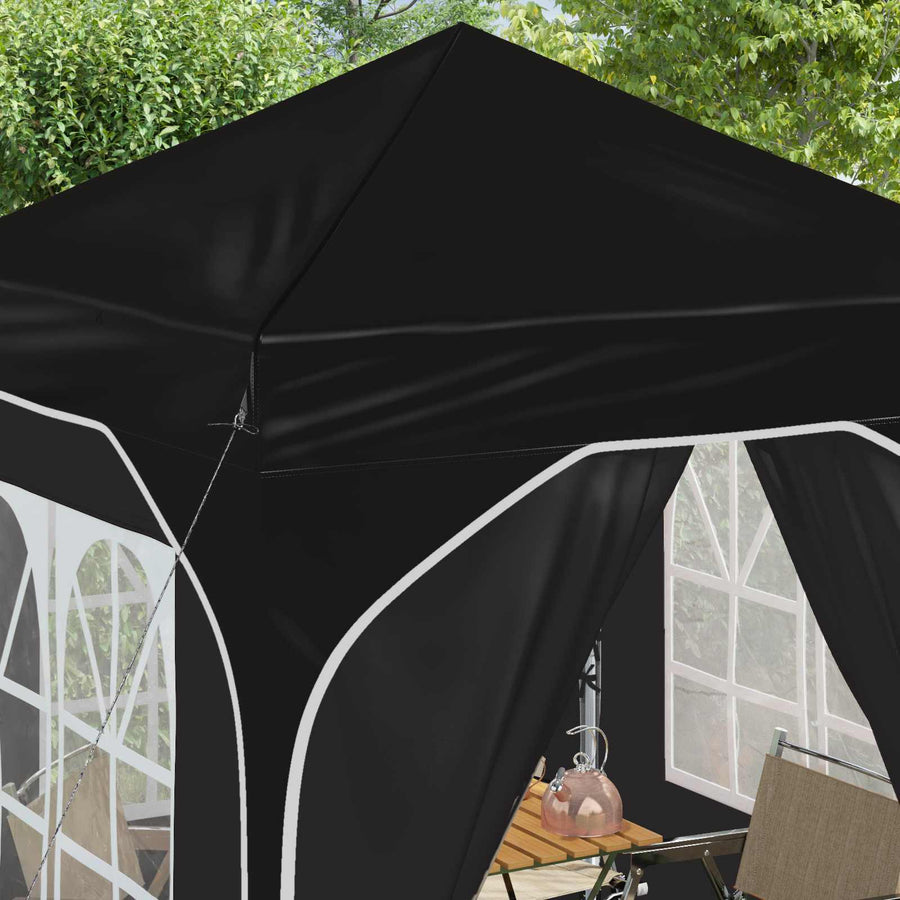 Pop-up Feesttent 192 x 192 x 245 cm Zwart
