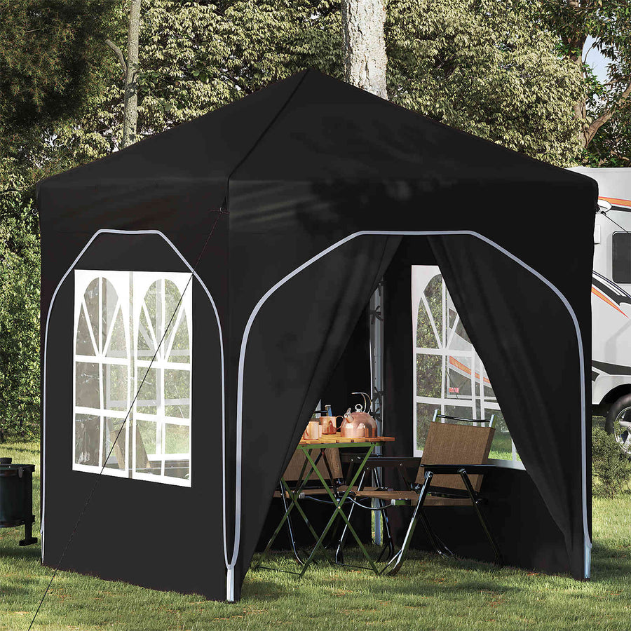 Pop-up Feesttent 192 x 192 x 245 cm Zwart