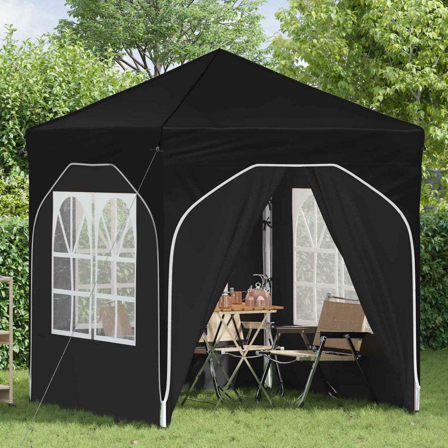 Pop-up Feesttent 192 x 192 x 245 cm Zwart