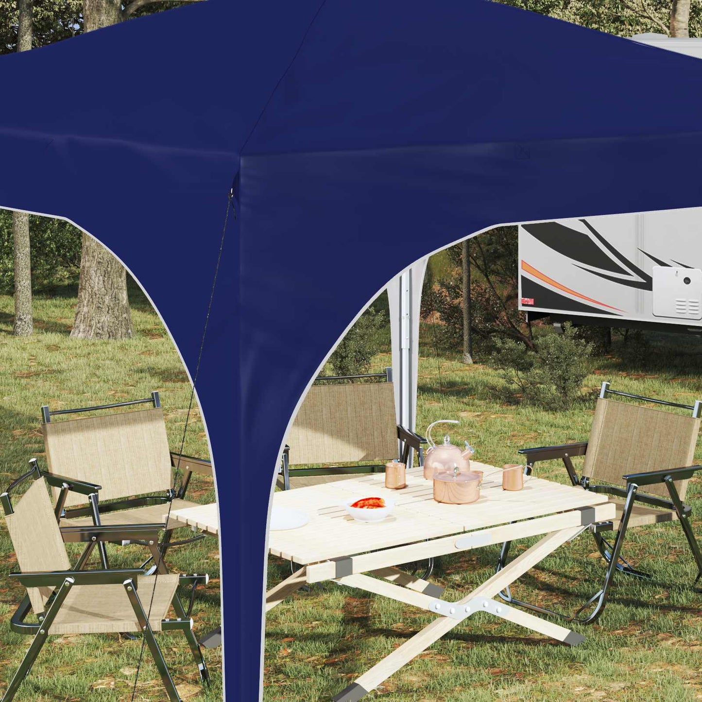 Pop-up Feesttent 290 x 290 x 245 cm Blauw