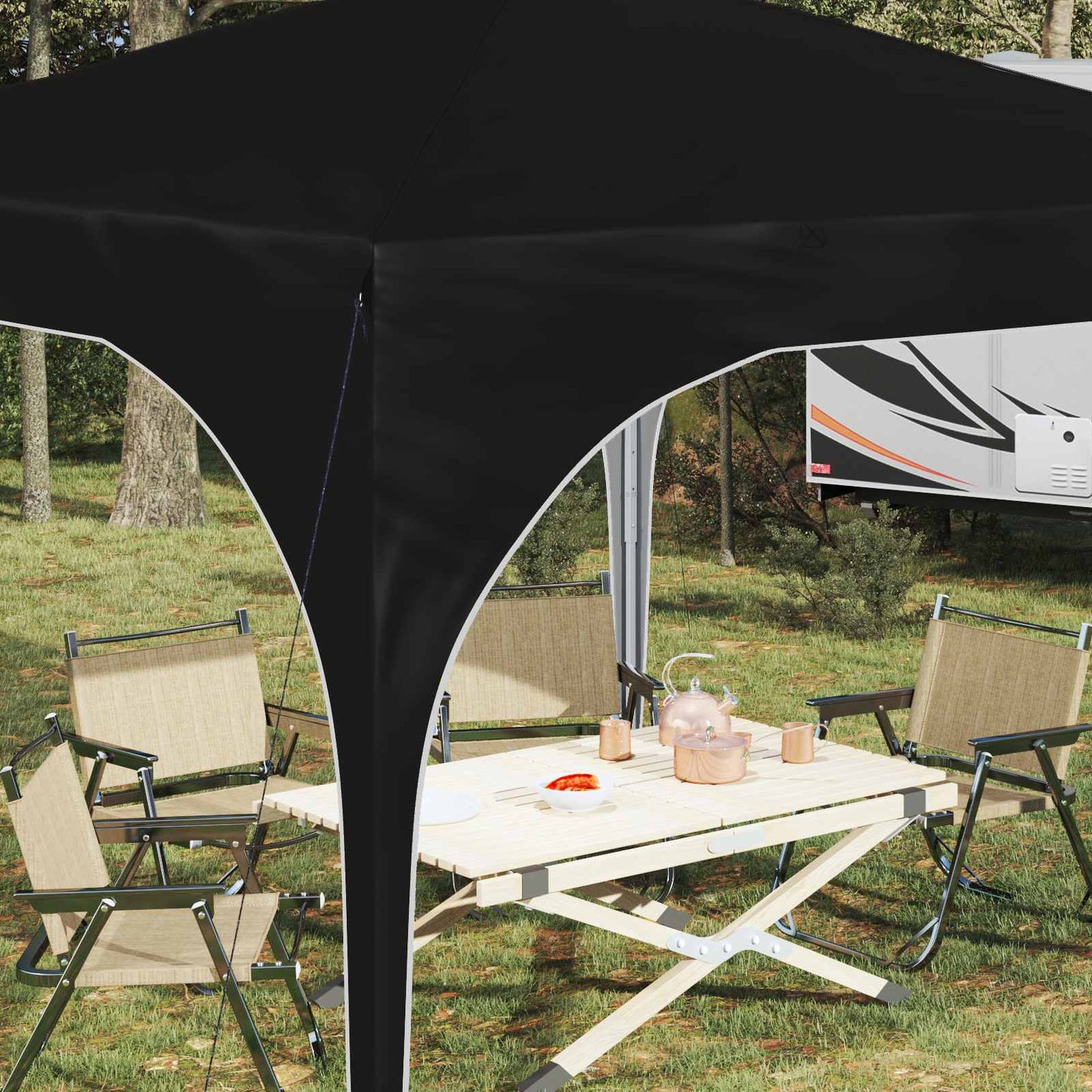 Pop-up Feesttent 290 x 290 x 245 cm Antraciet