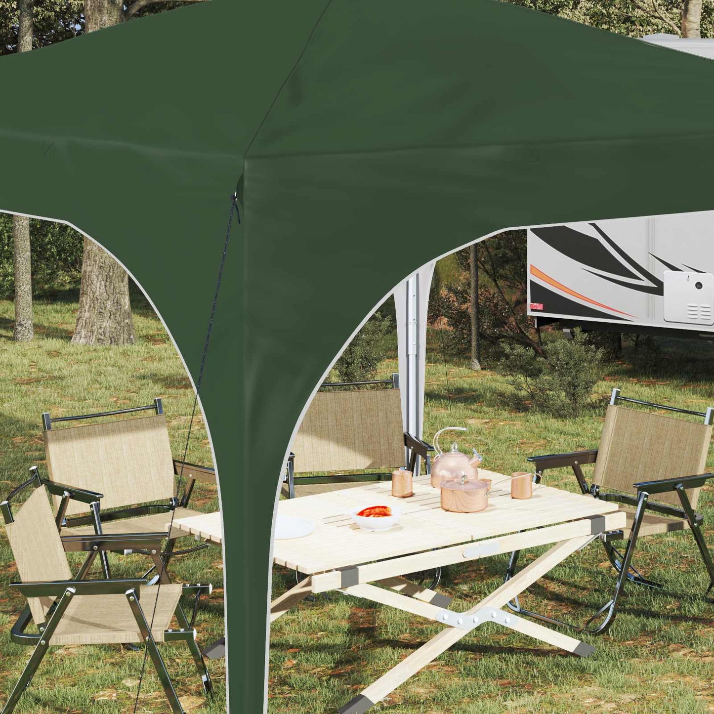 Pop-up Feesttent 290 x 290 x 245 cm Groen