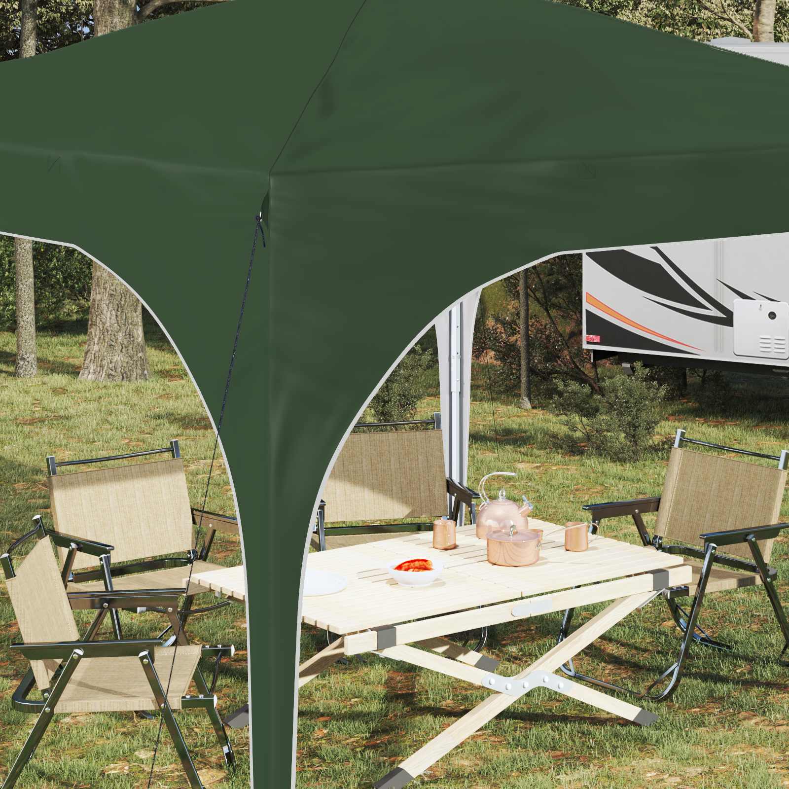Pop-up Feesttent 290 x 290 x 245 cm Groen