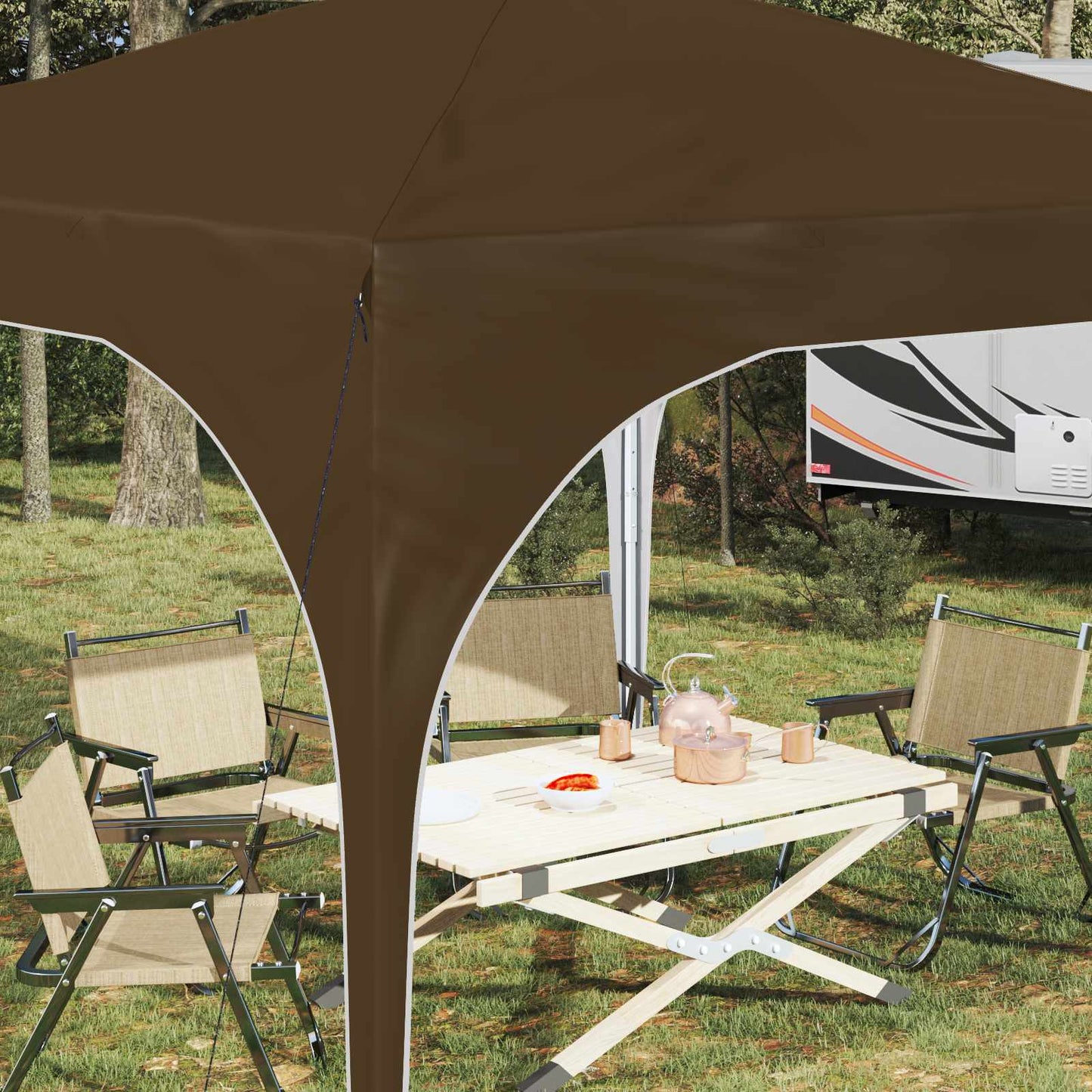 Pop-up Feesttent 290 x 290 x 245 cm Taupe