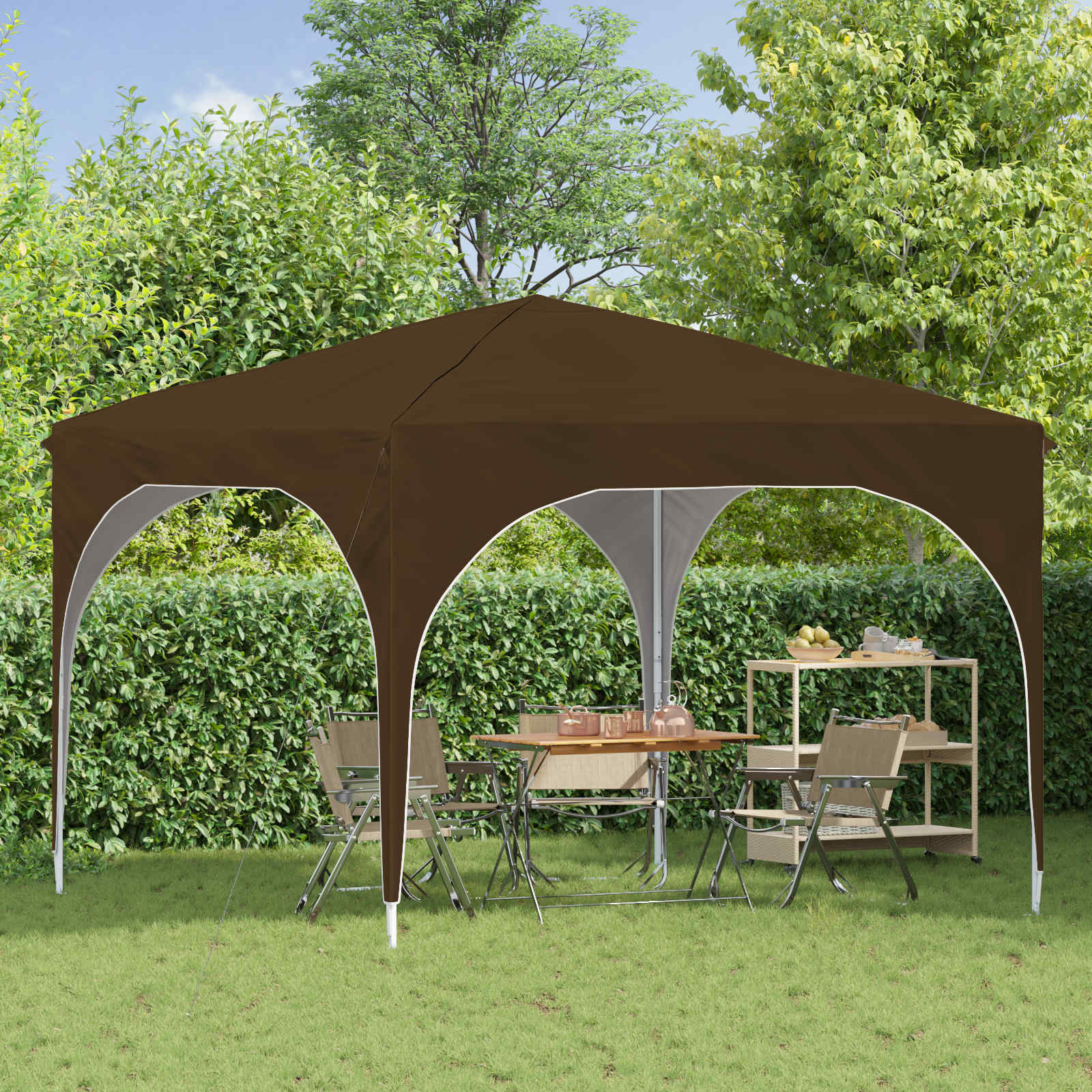 Pop-up Feesttent 290 x 290 x 245 cm Taupe