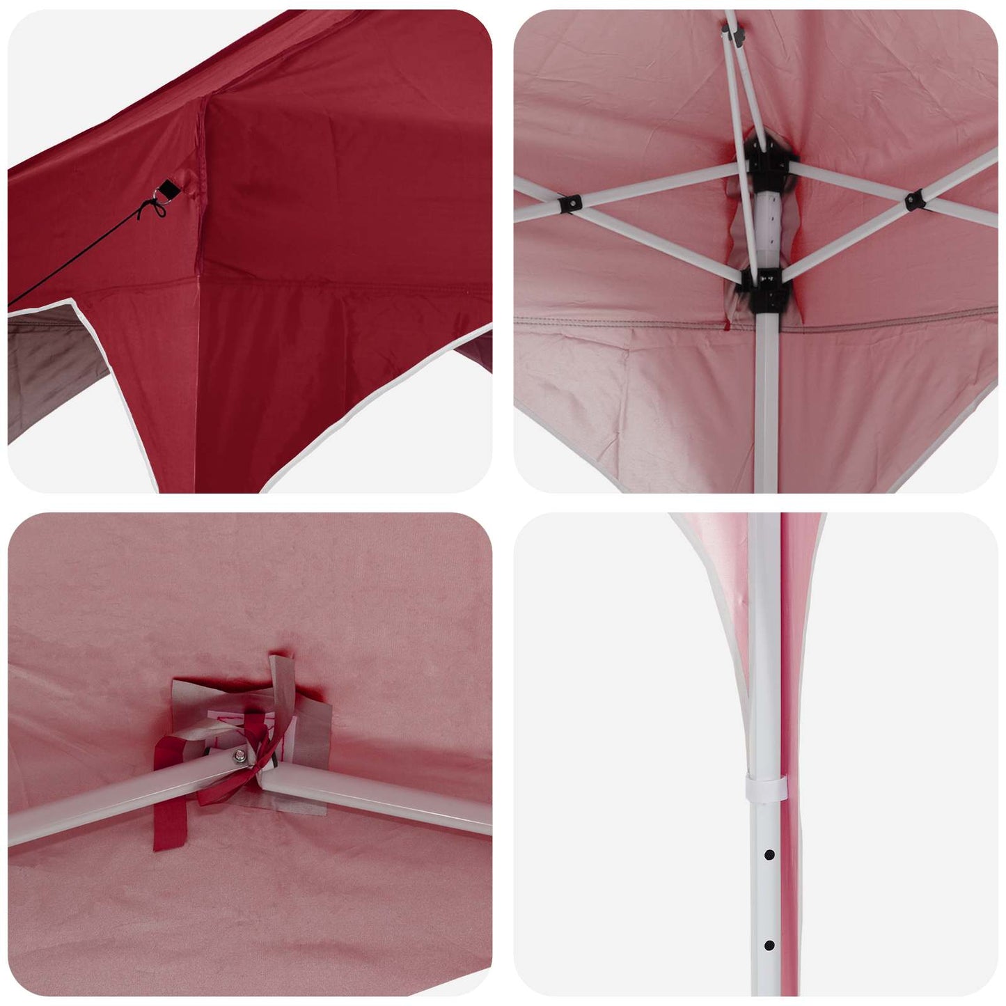 Pop-up Feesttent 290 x 290 x 245 cm Bordeauxrood