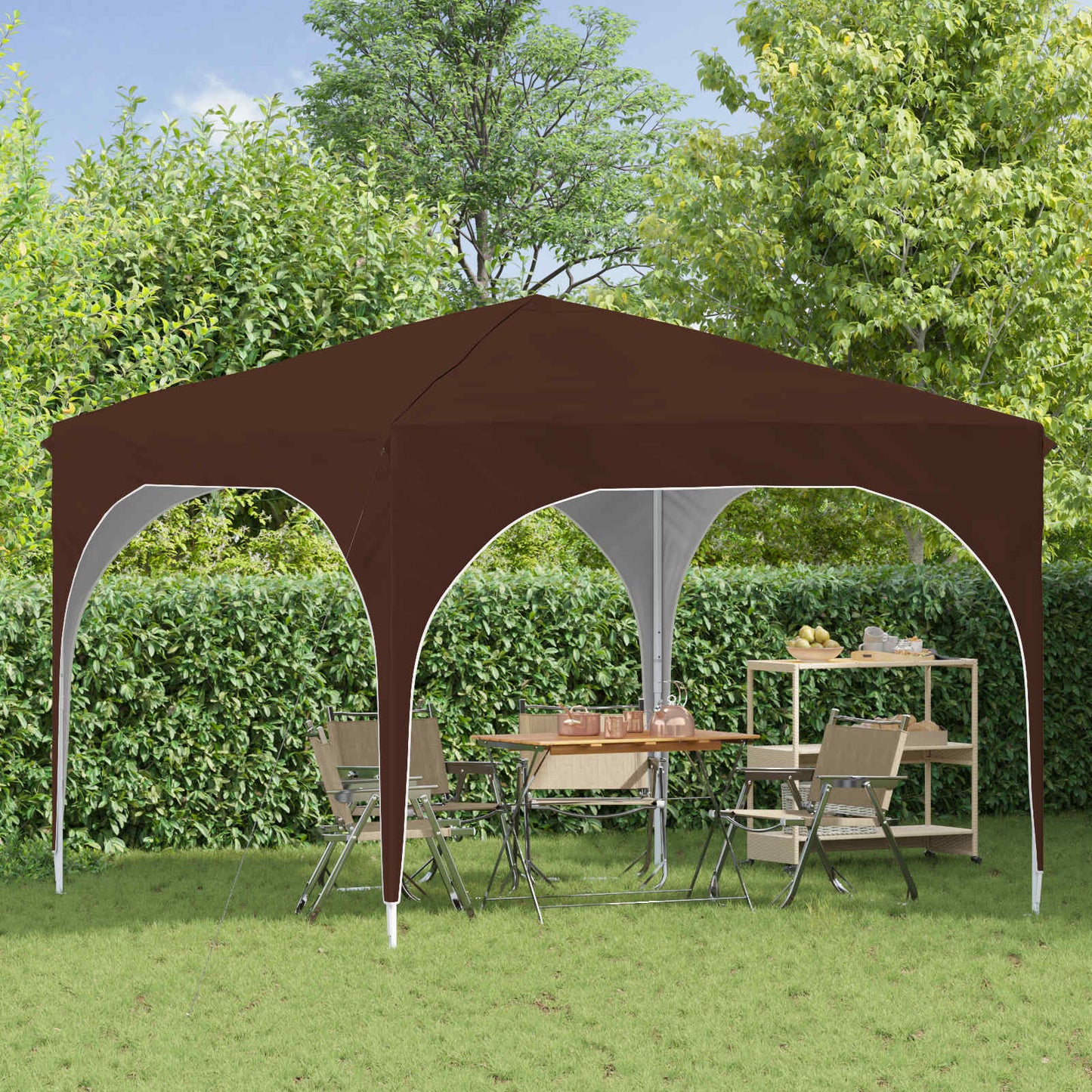 Pop-up Feesttent 290 x 290 x 245 cm Bruin