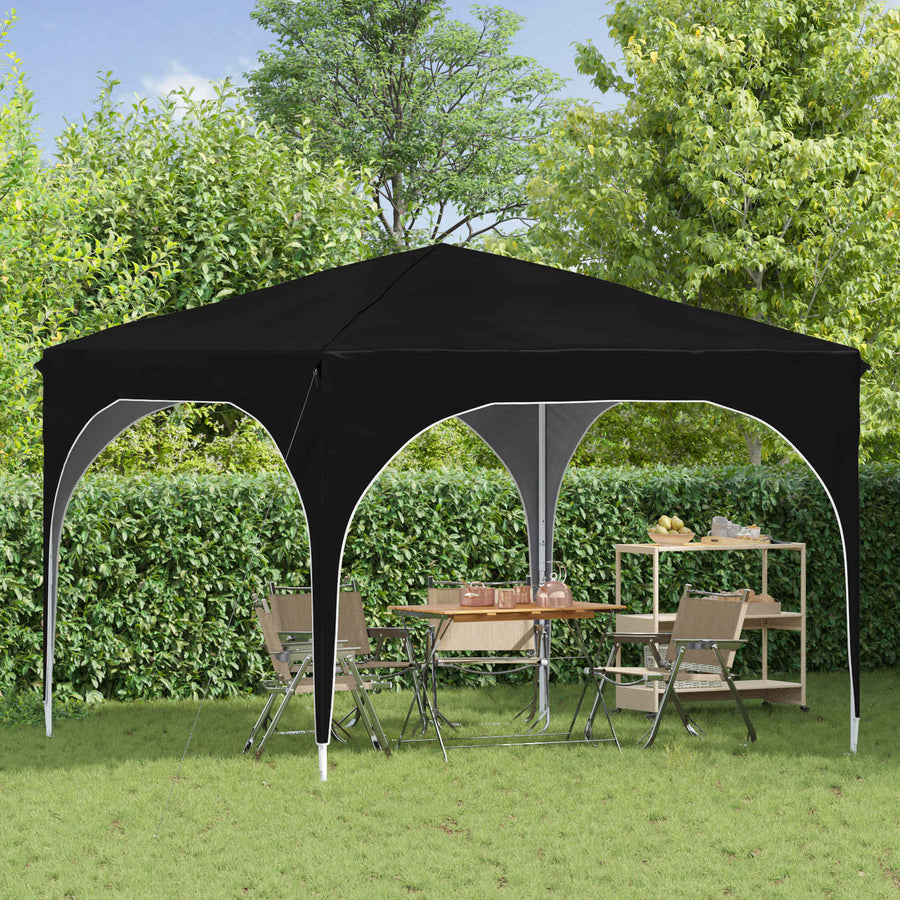 Pop-up Feesttent 290 x 290 x 245 cm Zwart