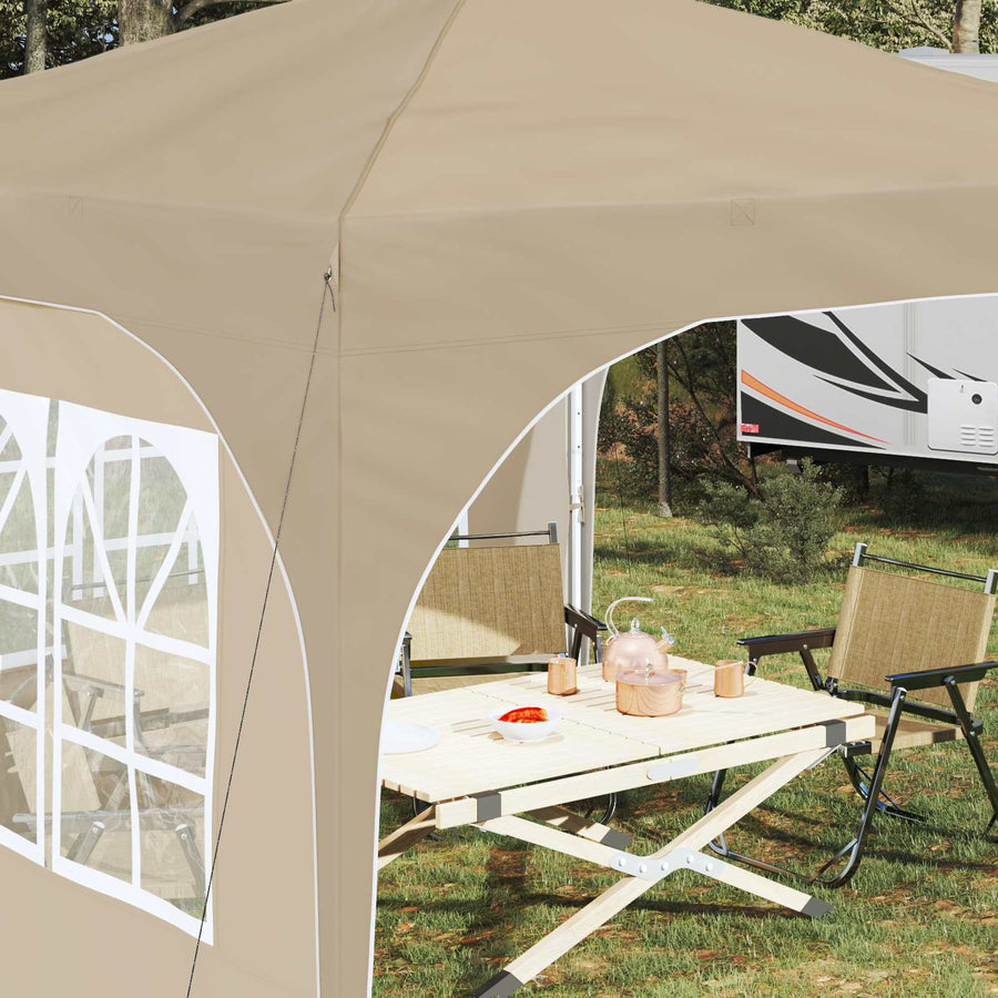 Pop-up Feesttent 290 x 290 x 245 cm Crèmekleurig