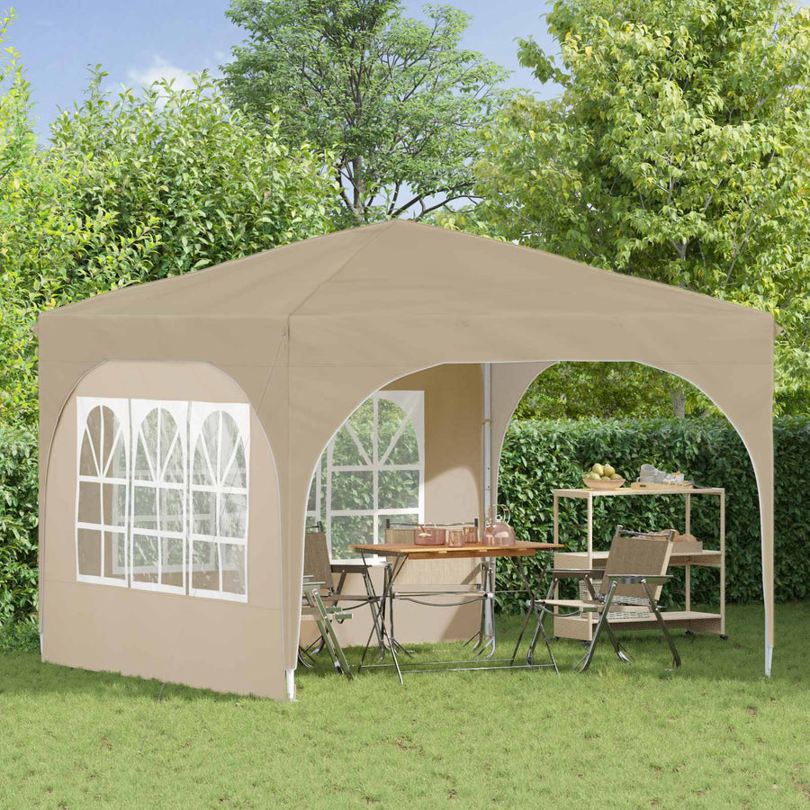 Pop-up Feesttent 290 x 290 x 245 cm Crèmekleurig
