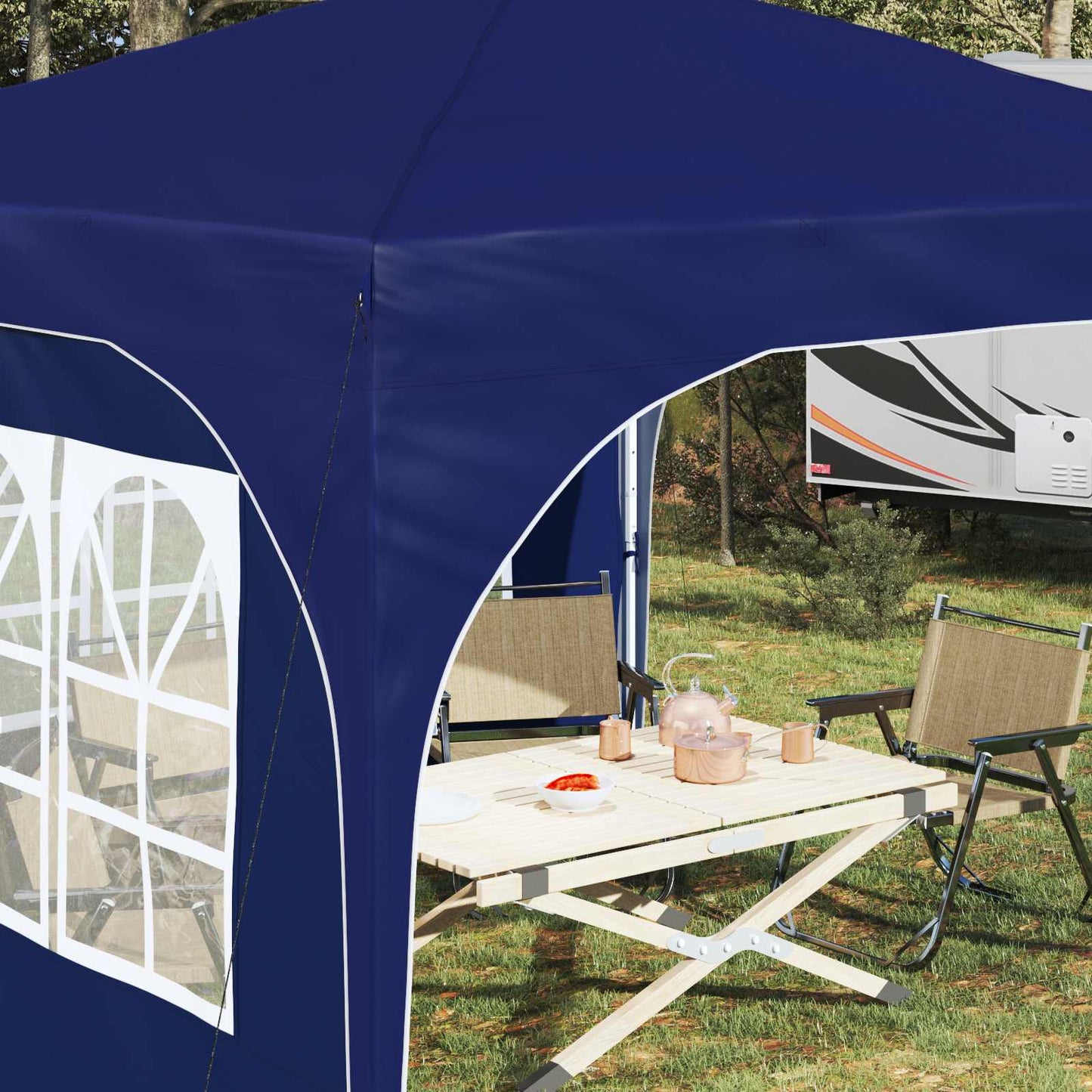 Pop-up Feesttent 290 x 290 x 245 cm Blauw