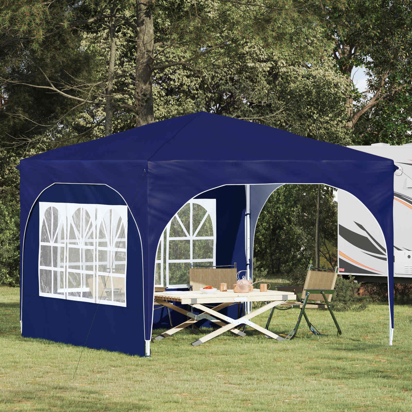 Pop-up Feesttent 290 x 290 x 245 cm Blauw
